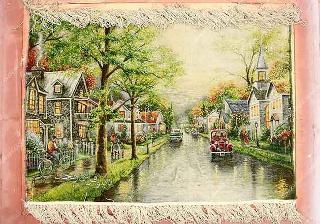 تابلو فرش دست باف شانزه لیزه - شانزالیزه - Champs-Elysées carpet tableau - Chase Liza carpet tableau