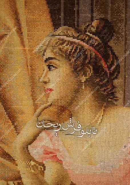 تابلو فرش دست باف - تابلو فرش دست باف دختر انتظار - تابلو فرش پرژیراگ