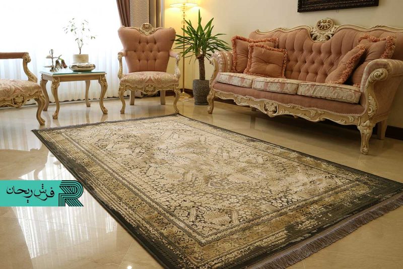 فرش وینتیج مدل R4 نقش برجسته بافت ماشینی