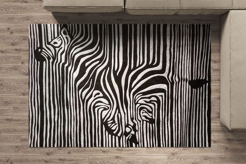 فرش ماشینی سفارشی ZEBRA - طرح پوست زبرا