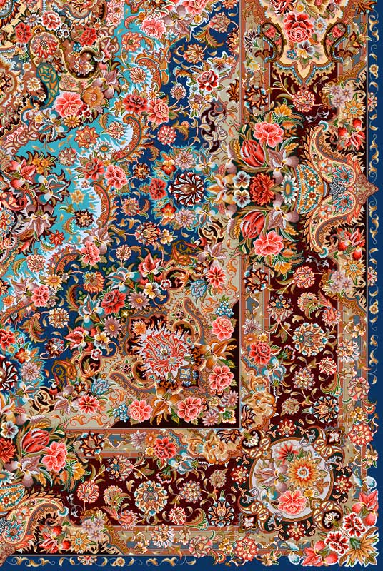 قالیچه با طرح سنتی نقشه تبریز - Image 8