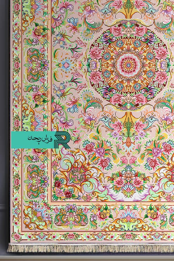 قالیچه با طرح سنتی نقشه قصری - Image 12