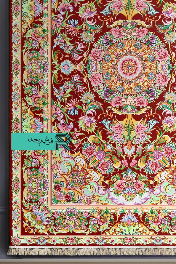 قالیچه با طرح سنتی نقشه قصری - Image 2