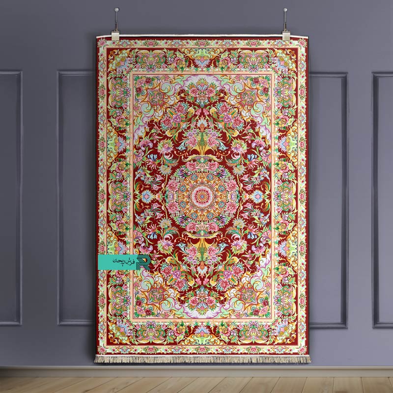 قالیچه با طرح سنتی نقشه قصری - Image 4
