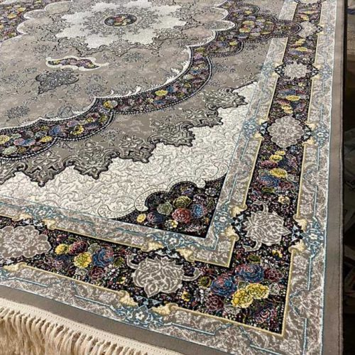 فرش ماشینی ۷۰۰ شانه تراکم ۲۵۵۰ نقشه آروانا رنگ قیلی