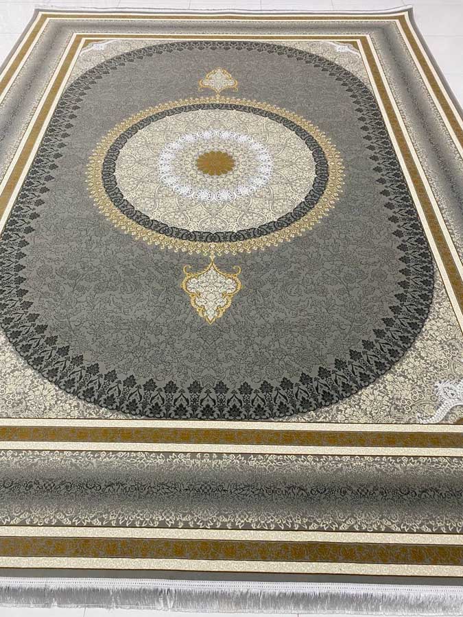 فرش ماشینی ۱۲۰۰شانه نقشه نارین رنگ نقره ای