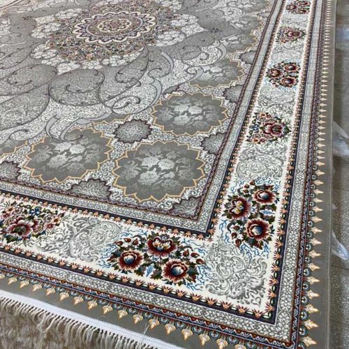 قیمت و خرید فرش ماشینی  ۷۰۰ شانه اکریلیک نقشه چکاوک رنگ فیلی