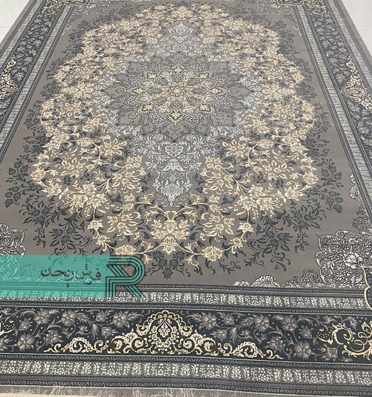 قیمت و خرید فرش ماشینی ۷۰۰ شانه اکریلیک نقشه تلما تندیس نقره ای