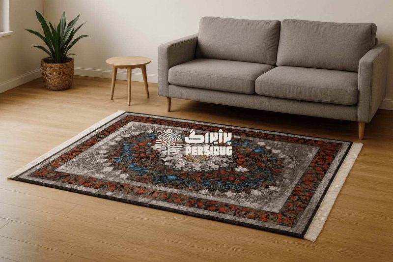 فرش ماشینی طرح خرامانِ شب