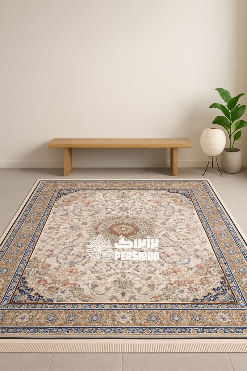 فرش ماشینی طرح نیلِ عسلی