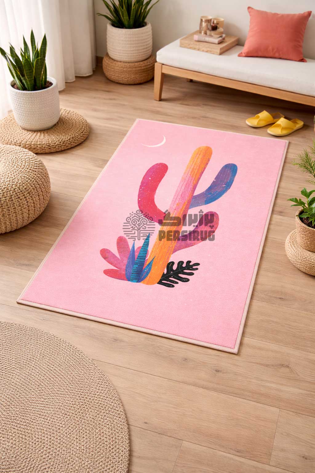 پادری اتاق کودک طرح کاکتوس رنگی