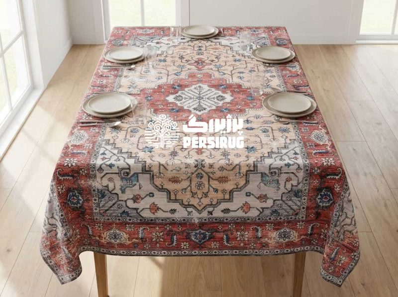رومیزی ، سفره و روفرشی  طرح سهرنگ