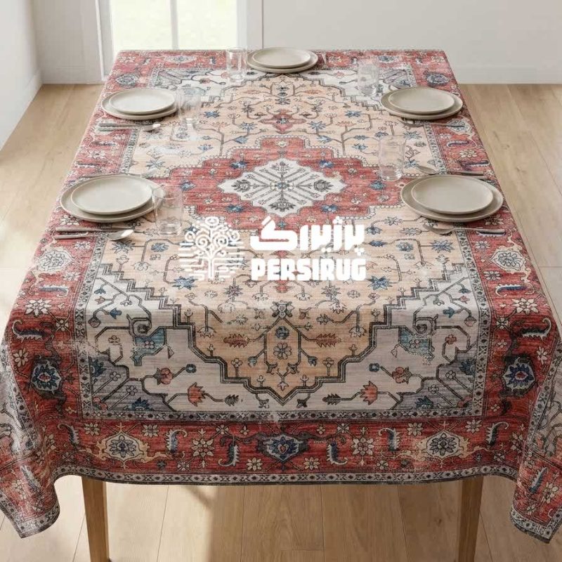 رومیزی ، سفره و روفرشی  طرح سهرنگ