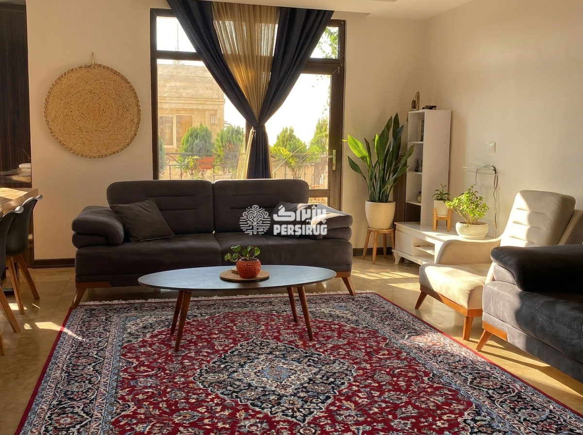 فرش ماشینی پشم طبیعی کد 0027