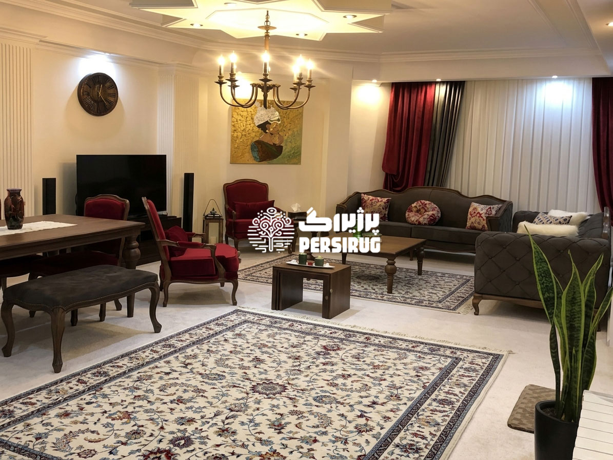 فرش ماشینی پشم طبیعی کد 0011