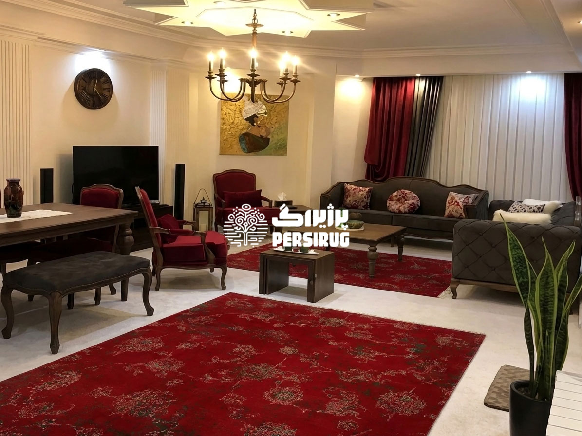 فرش ماشینی پشم طبیعی کد 1052