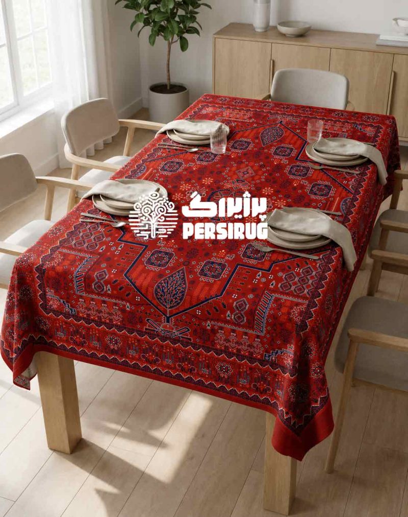 رومیزی ، سفره و روفرشی شیروان سرخ