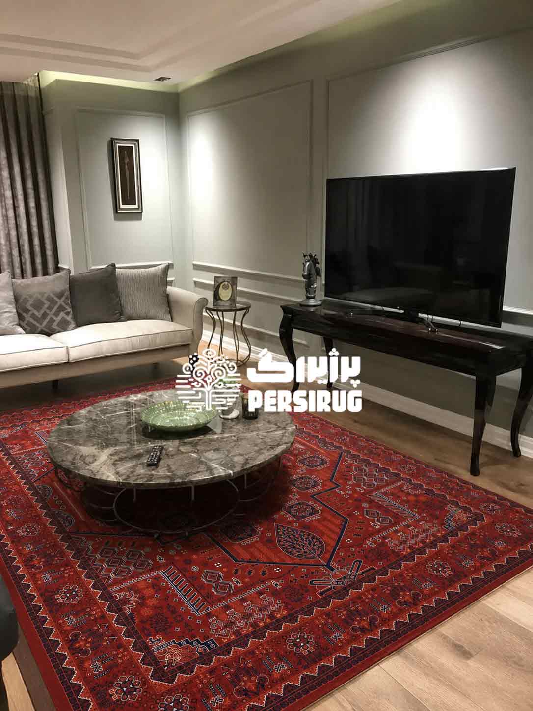 فرش ماشینی شیروان سرخ ؛ مناسب دکور های شیک و مدرن
