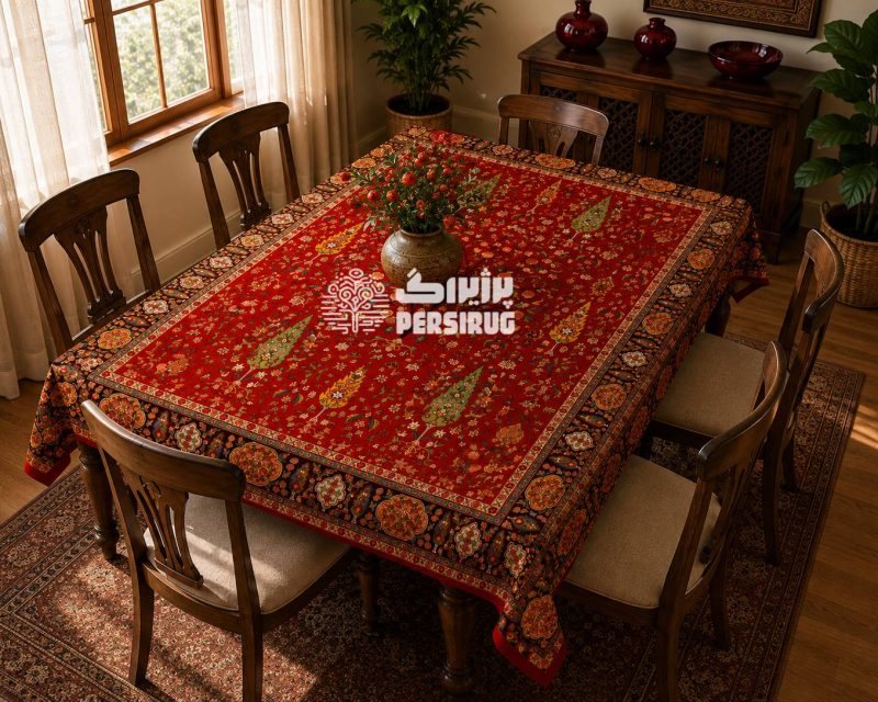 رومیزی ، سفره و روفرشی ترنج اناری