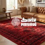 فرش ماشینی شکوه زرین با زمینه روشن برای دکوراسیون پذیرایی