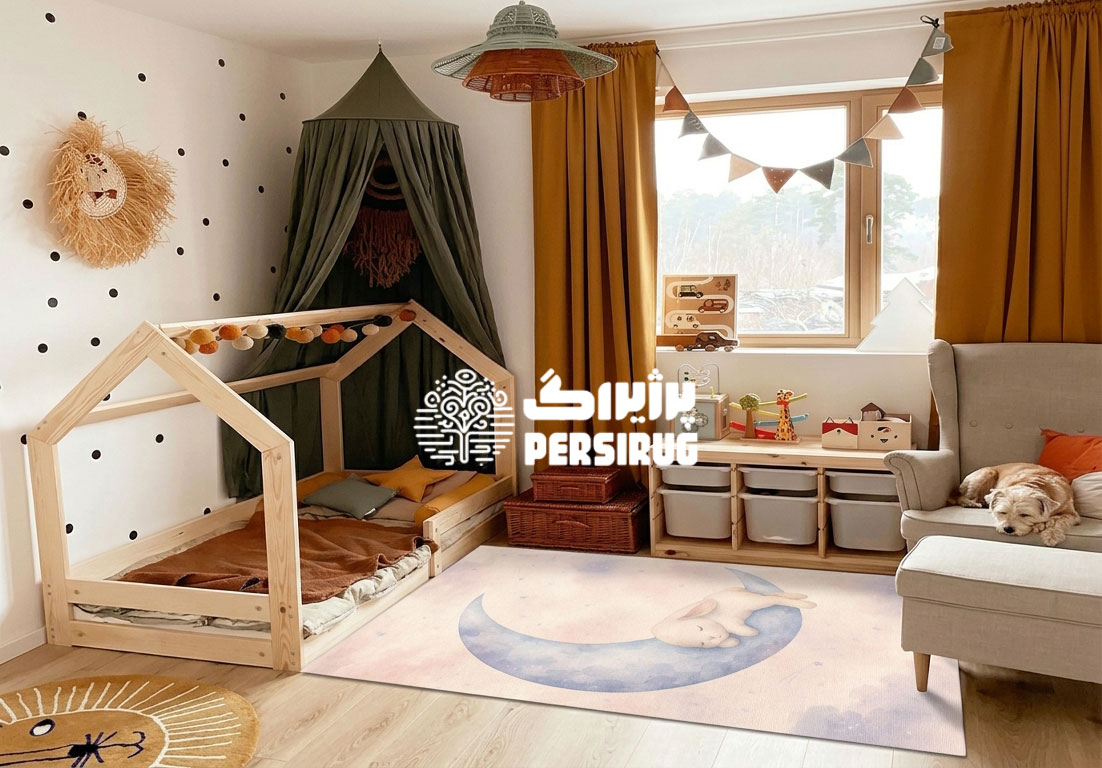 فرشینه اتاق کودک ماه گوش